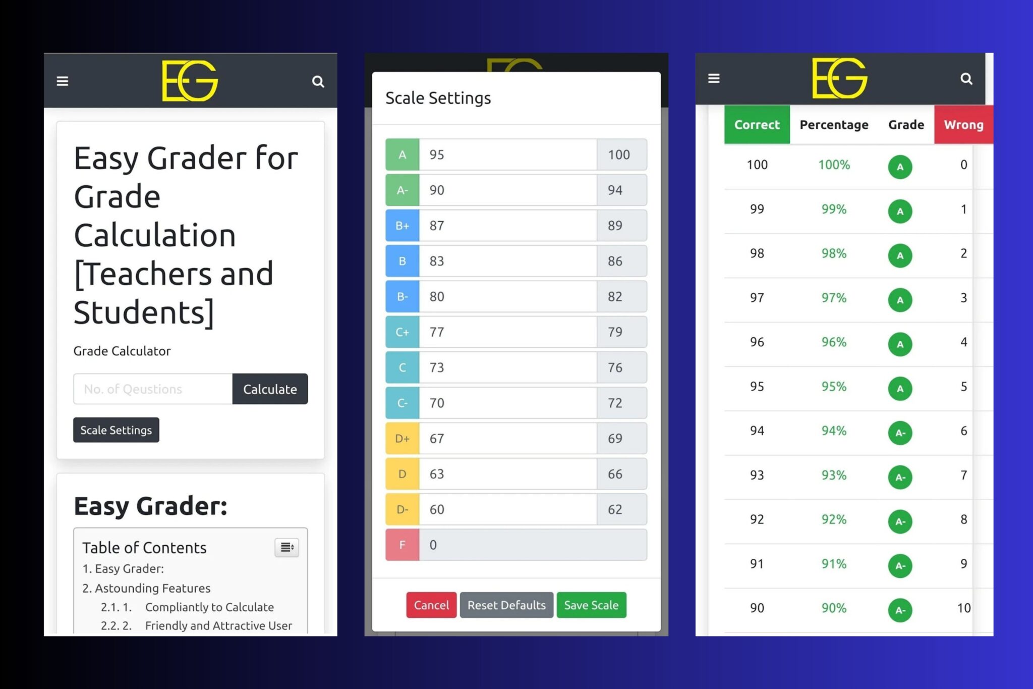 My Easy Grader Calculator for Grading Computer Science 1 App